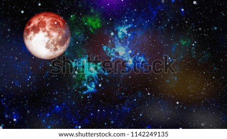 red moon in space  - Elements of this Image Furnished by NASA