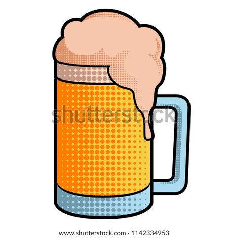 Halftoned style beer mug icon