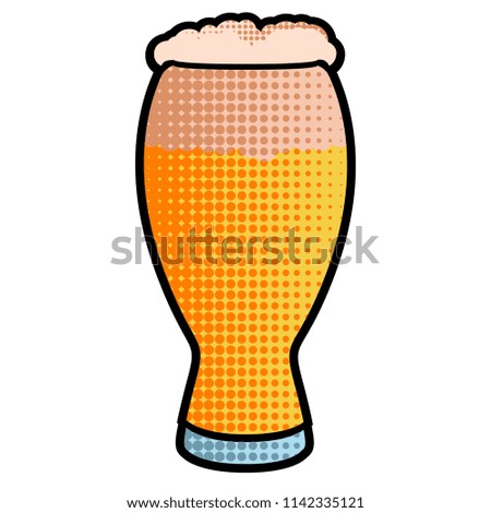 Halftoned style beer glass icon