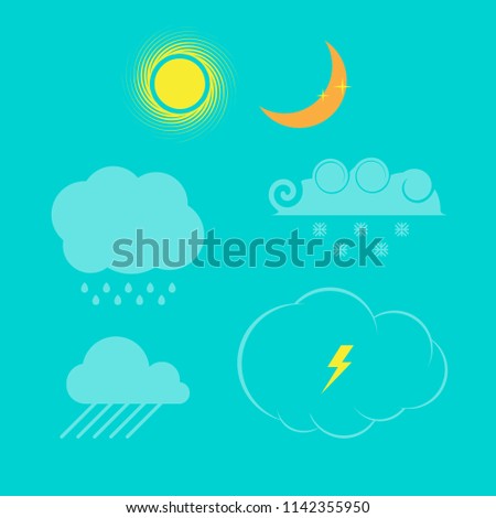 Weather Icon Set. Vector Design Elements Set for Web Design, Banners, Presentations or Business Cards, Flyers, Brochures and Posters.