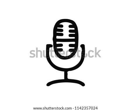 microphone icon hand drawn design illustration,designed for web and app