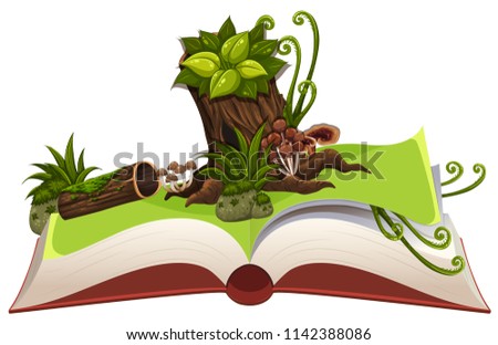 A nature open book illustration