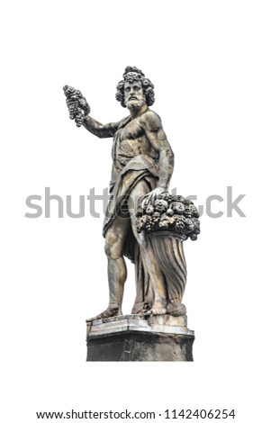 Bacchus sculpture photo isolated on white background