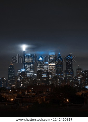 Foggy Philadelphia Cityscape