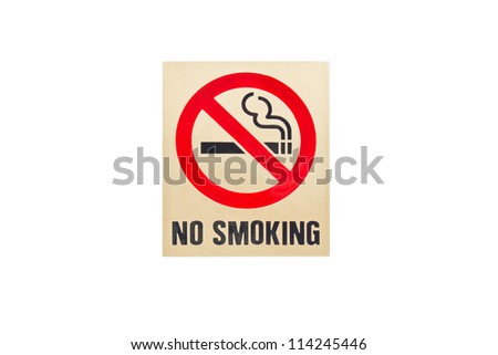 No smoking sign on white background.