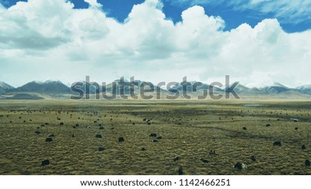 Mountain and land with old town look and clear scenery