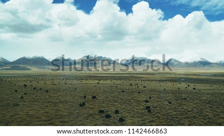 Mountain and land with old town look and clear scenery
