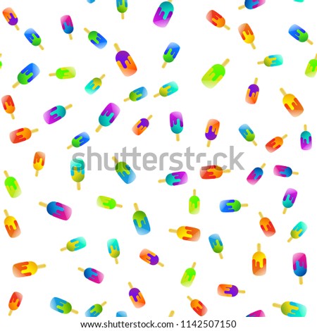Seamless ice cream pattern colorful background. Nice and beautiful vector illustration