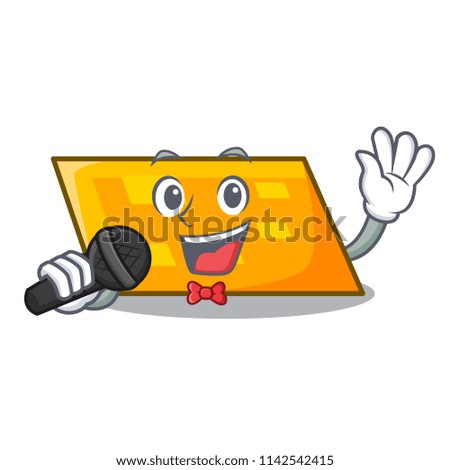 Singing parallelogram mascot cartoon style