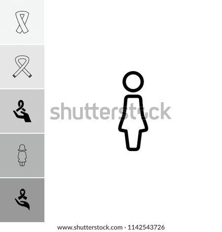 Awareness icon. collection of 6 awareness filled and outline icons such as ribbon on hand, woman. editable awareness icons for web and mobile.