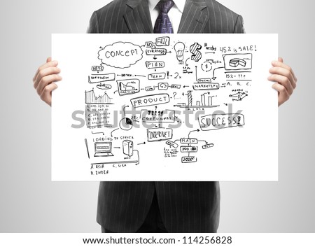 businessman holding plan business strategy