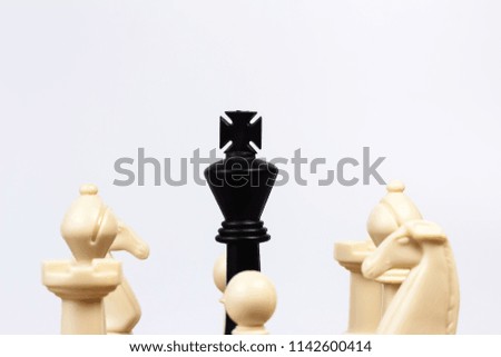 chess games or chess pieces on white background