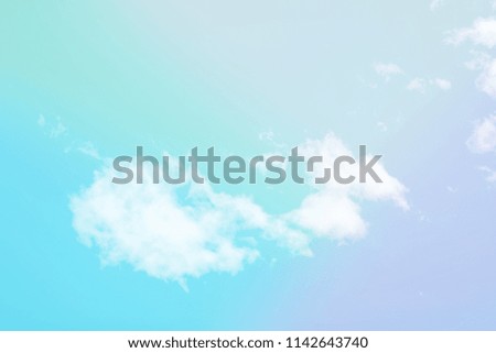 Sweet pastel colored cloud and sky with sun light, soft cloudy with gradient pastel color background. summer concept.