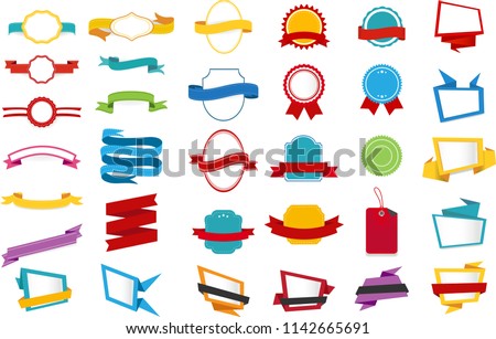 Vector design collection of Ribbons Labels Stickers Banners Tags Banners /Template design element/Web Stickers, Tags, Banners and Labels for advertising and app. 