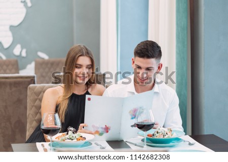 Beautiful couple in a restaurant