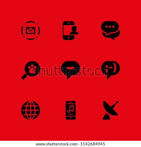 network icon set. smartphone, email and earth grid vector icon for graphic design and web