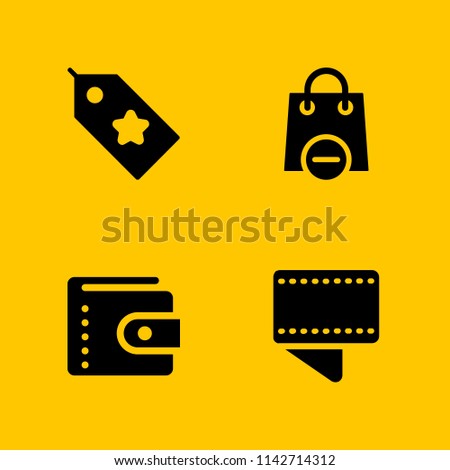 shopping icon set. wallet, shopping bag and tag vector icon for graphic design and web
