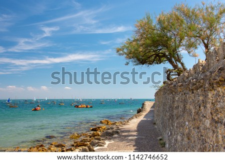 The coastline at Seaview, Isle of Wight, UK on a hot sunny day Royalty-Free Stock Photo #1142746652