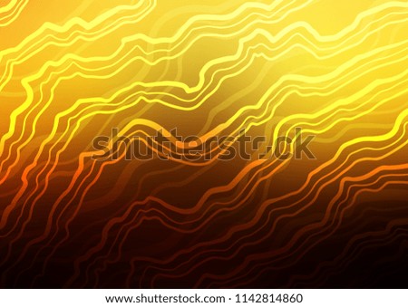 Dark Orange vector background with abstract lines. Colorful abstract illustration with gradient lines. The elegant pattern for brand book.