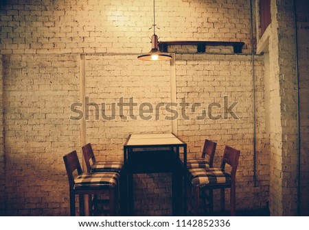 restaurant and coffee shop interior. vintage tone style