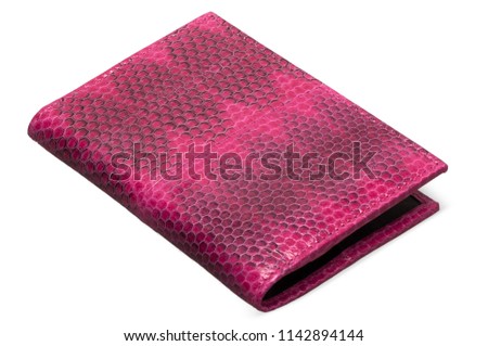 Pink water snake skin wallet