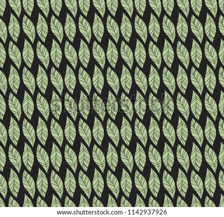 Vector Green Floral Seamless Pattern. Decorative Plant Background. Fabric Ornament texture with leaves and flowers.