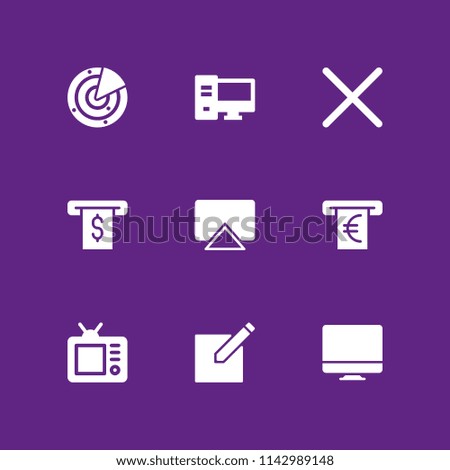 monitor icon set. edit, x and imac vector icon for graphic design and web