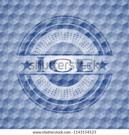 Ice blue polygonal badge.