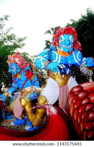 performances of traditional art Buto mask appear on the street