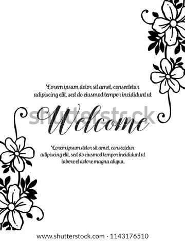 Welcome floral design greeting card vector illustration
