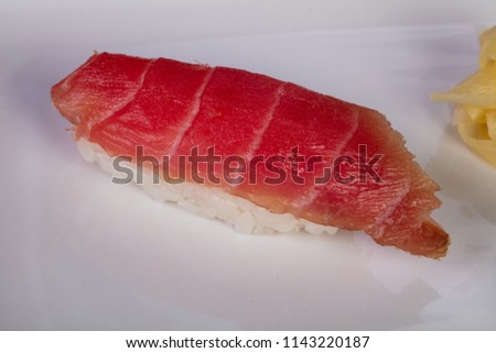 Japanese cold sushi with tuna