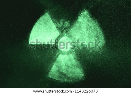 Radiation sign, Radiation symbol. Green symbol Royalty-Free Stock Photo #1143226073