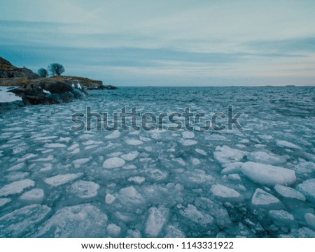 Leaving ice during spring at Suomenlinna Sea Fortress, Finland.
