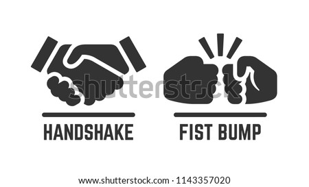 Vector handshake and fist bump icon. Partnership pictogram. Royalty-Free Stock Photo #1143357020