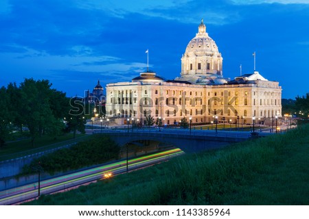 Minnesota State Capitol  Building in St. Paul. St. Paul, Minnesota, USA.