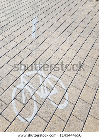 Bicycle road sign on asphalt. Leisure activities. Holiday Vcation in Germany with family and friends.