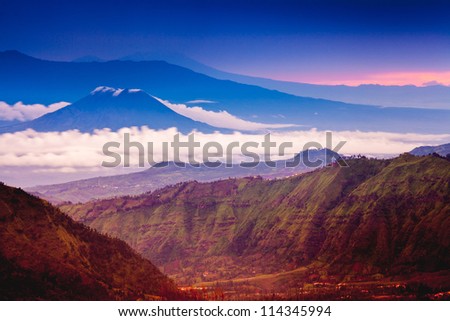 Batok and Bromo Volcano form East Java, Indonesia.