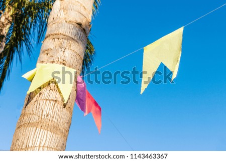 Background of colored flags for famous party in Brazil that happens in the months of June, July and August all over the country. 