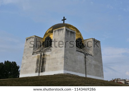 cross and dome of the church,