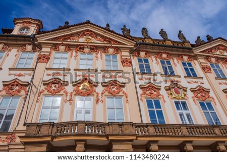 Typical facade of a house in downtown Prague/Czech Republic