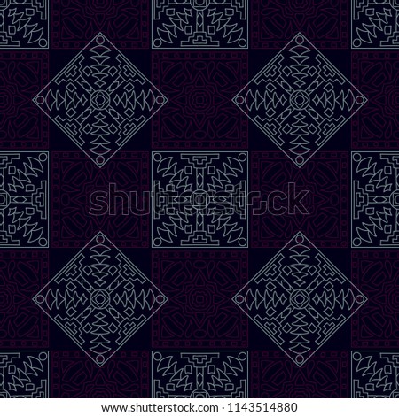 Seamless background.  Vintage color background for paper or cover. Abstract geometrical ethnic ornament with northern motifs. Vector texture.