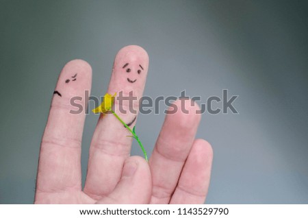 emoticons fingers, flower