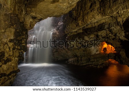 Inside the Smoo Cave in Durness, Scotland