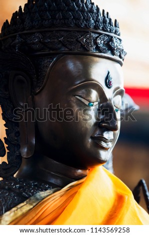 The Buddha's face is beautiful.