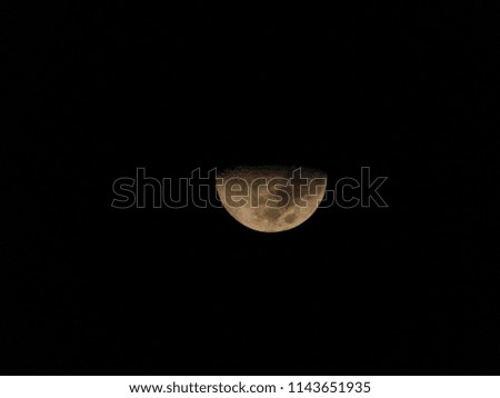 Half moon view of Brazil, totally black sky               