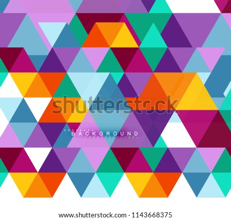 Multicolored triangles abstract background, mosaic tiles concept, vector illustration