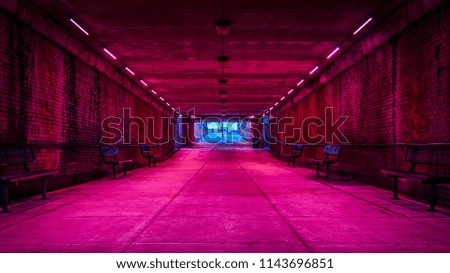 pink underground passage Royalty-Free Stock Photo #1143696851