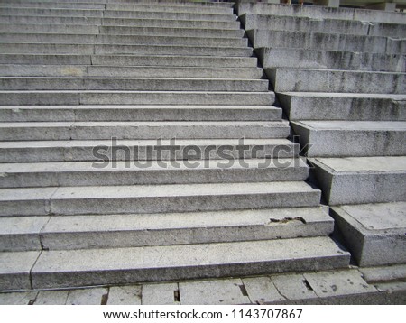 Abstract stairs in black and white, abstract steps, stairs in the city, granite stairs
