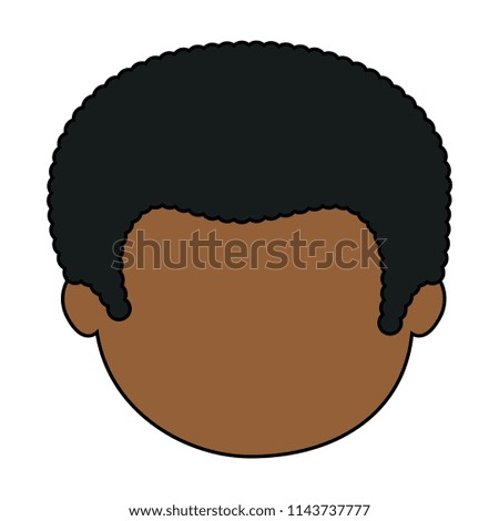 cute and little black boy head character