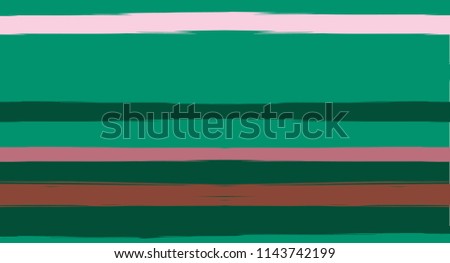 Brown, Green, Gray Painted Vector Seamless Summer Pattern Sailor Stripes. Grunge Textured Horizontal Modern Lines, Paintbrush Male Fabric Design. Vector Watercolor Seamless Stripes Cool Background